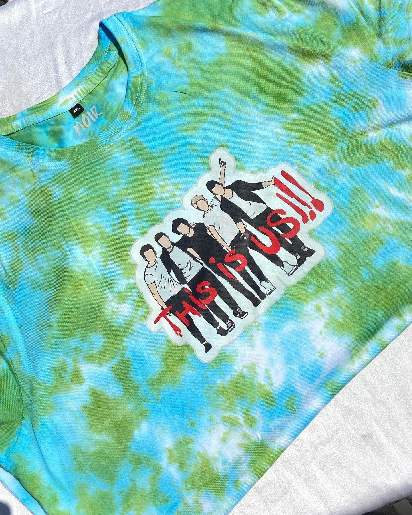 This is Us(One Direction) Green and Blue Tie Dye T-Shirt