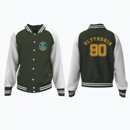 Harry Potter : Olive Green Slytherin Varsity Jacket