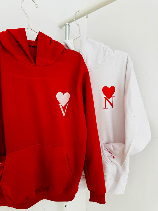 2 Pack : Heart Initials and Lyrics Hoodies