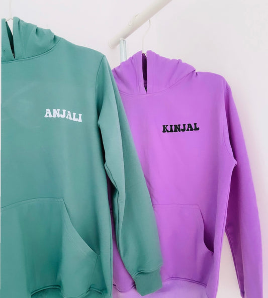 2 Pack : Custom Name Sage Green & Lilac Hoodie