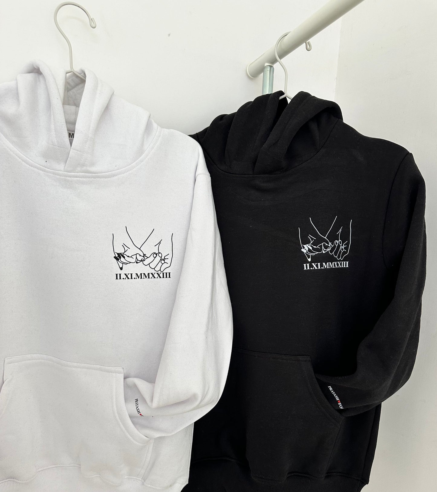 2 Pack : Pinky Promise With Custom Date Couple Hoodie