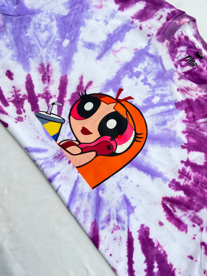 Powerpuff Girls: Blossom Purple And Lavender Tie Dye T-Shirt