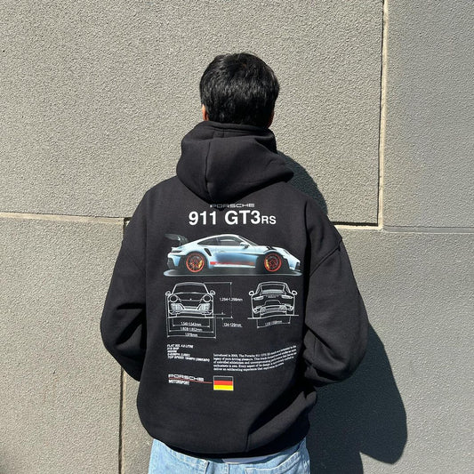 Porsche GT3-RS 911 Black Hoodies