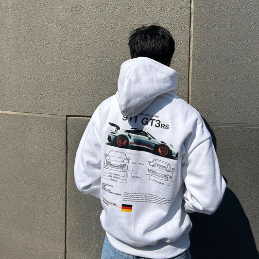 Porsche GT3-RS 911 White Hoodies